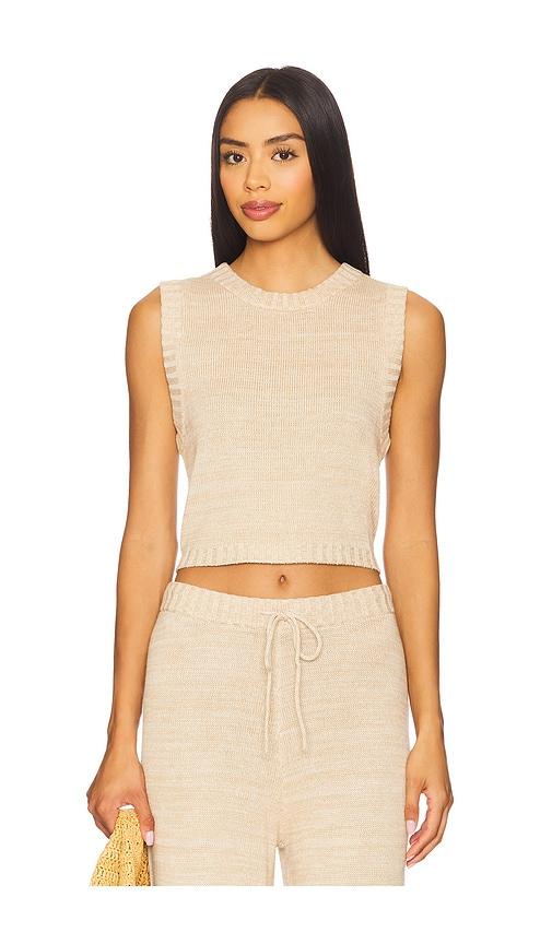 lspace en route top in tan. - size l (also in m, xl)