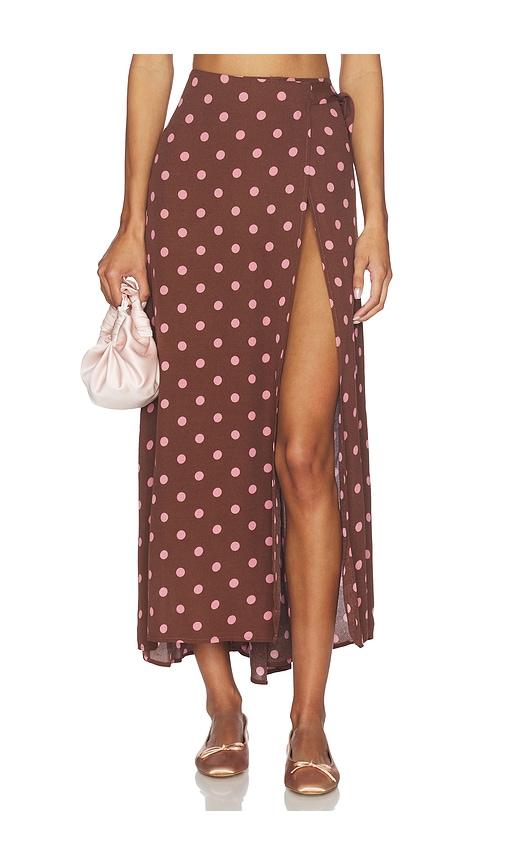 lspace ever wrap skirt in brown. - size l (also in m, s, xl)