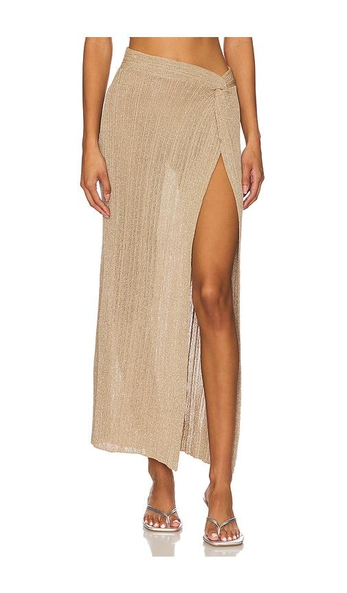 lspace heart of gold skirt in metallic gold. - size l (also in s, xs, m, xl)