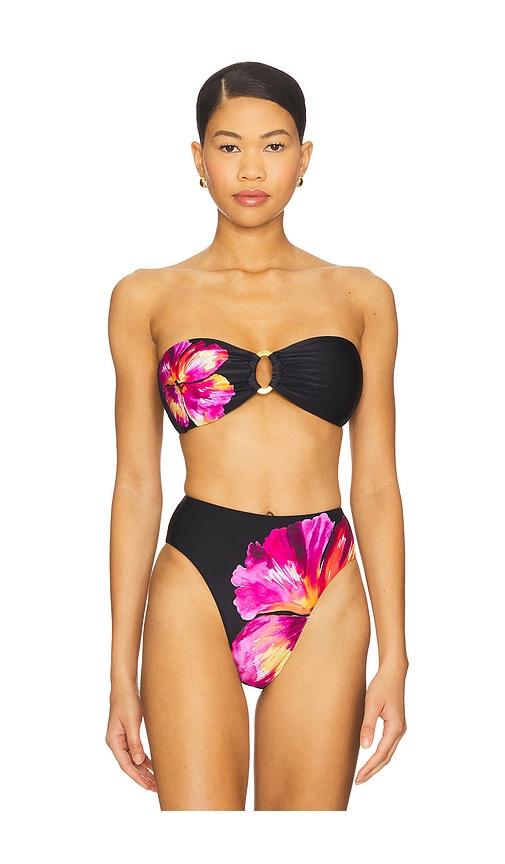 lspace jasper bikini top in black. - size l (also in s, xs, xl)