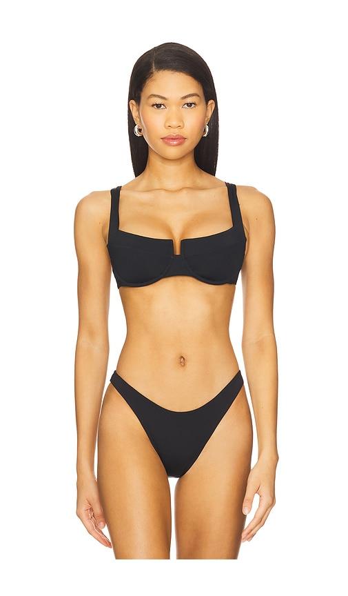 lspace mako bikini top in black. - size m (also in xs, s)