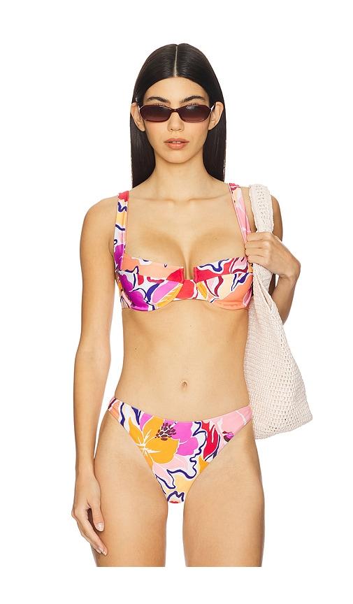 lspace mako x aloha bikini top in peach. - size s (also in xs)
