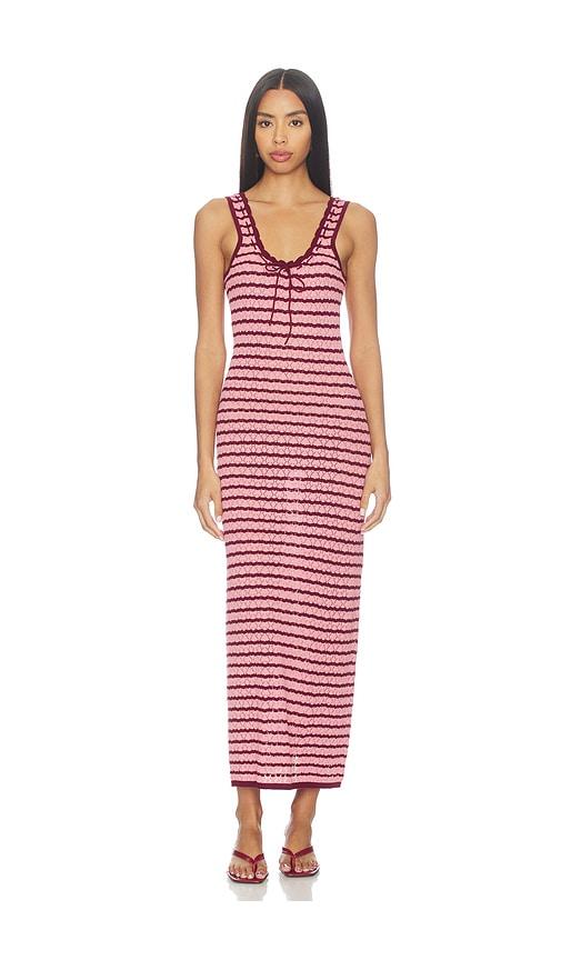 lspace rosalie maxi dress in pink,burgundy. - size l (also in xs)