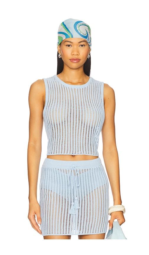lspace sander top in baby blue. - size l (also in s)