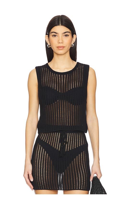 lspace sander top in black. - size l (also in xs, s, m, xl)