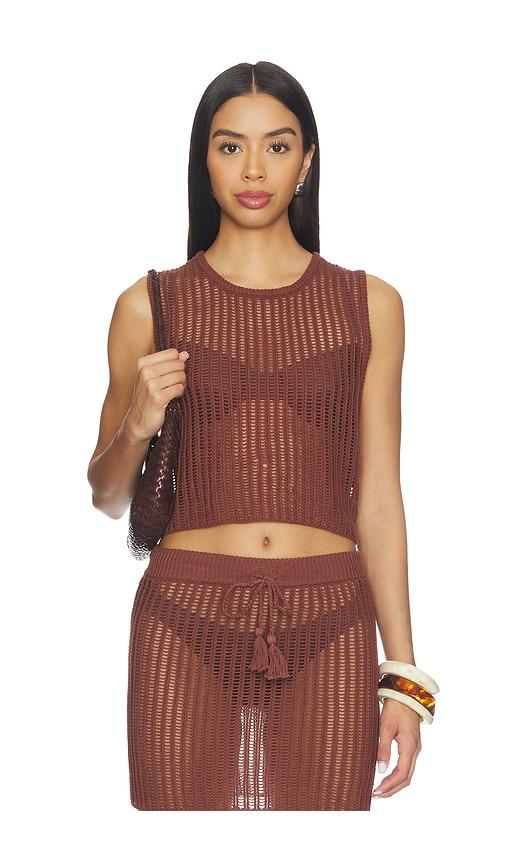 lspace sander top in brown. - size l (also in m, s, xl, xs)