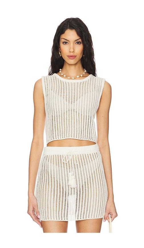 lspace sander top in cream. - size l (also in xs, m, xl)