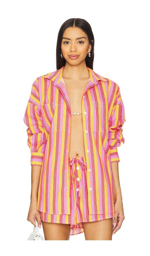lspace santa cruz tunic in red,yellow. - size l (also in m)