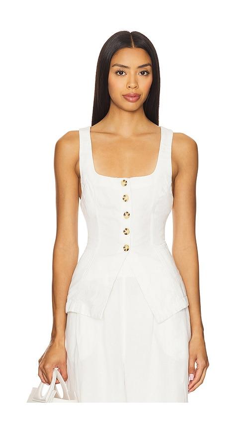 lspace sofie vest in white. - size l (also in s, xs)