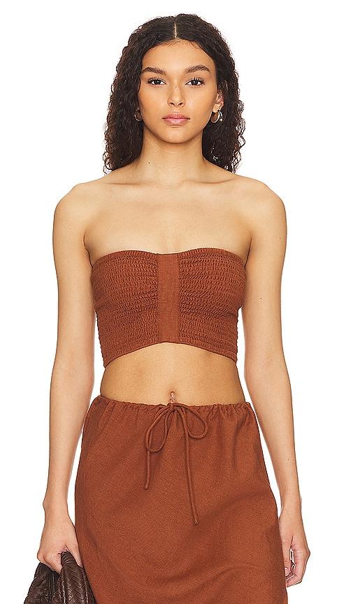 lspace summer feels tube top in brown. - size s (also in xs)