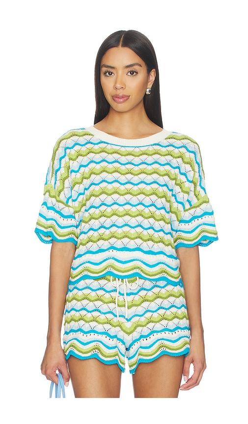lspace sunchaser top in blue,green. - size l (also in s, xs, m, xl)