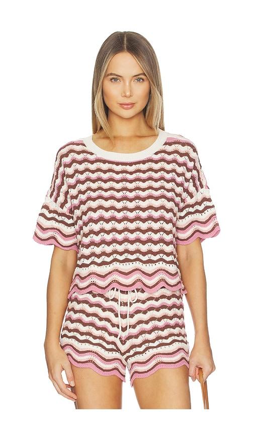 lspace sunchaser top in brown, pink. - size l (also in xl)