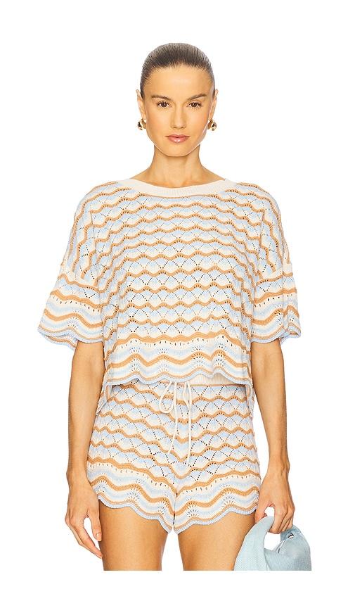 lspace sunchaser top in cream,baby blue. - size l (also in xl)