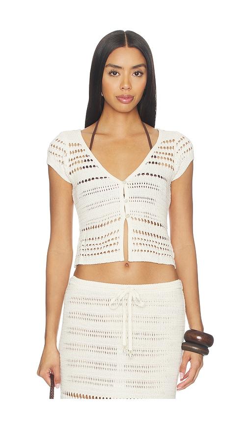 lspace tula top in cream. - size l (also in s, xs, m)