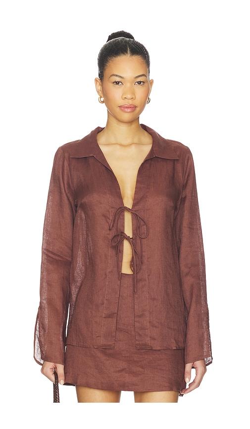 lspace venice shirt in brown. - size l (also in s, xs, m, xl)
