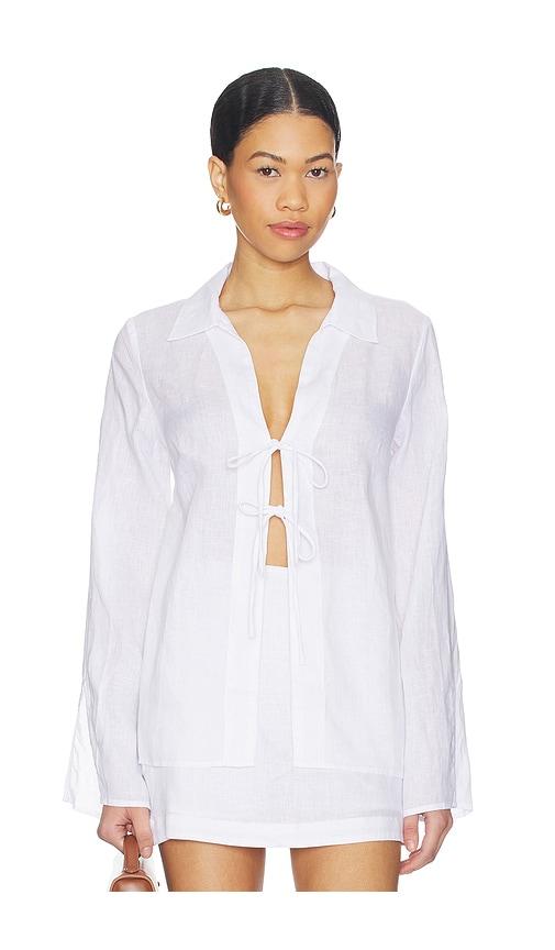 lspace venice shirt in white. - size l (also in s, xs, m, xl)