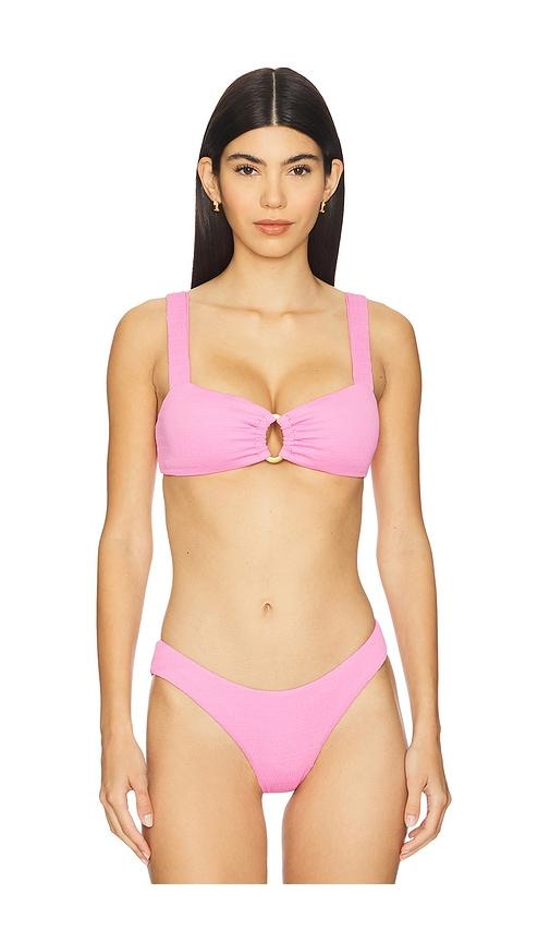lspace willow bikini top in pink. - size l (also in s)