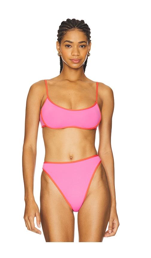 lspace zella bikini top in pink. - size m (also in s, xs)