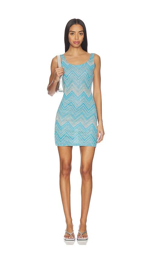 luli fama bodycon tank mini dress in baby blue. - size l (also in xs, s, m)
