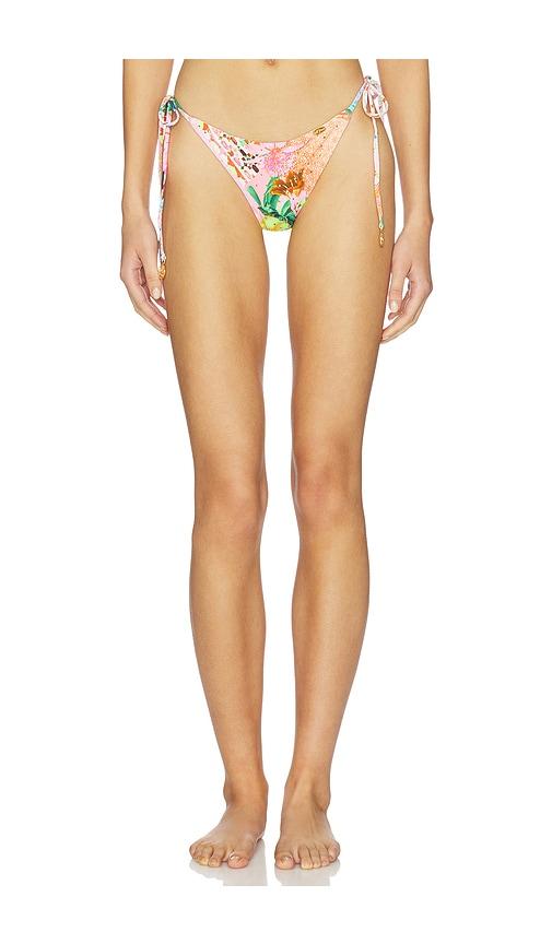 luli fama crystallized seamless ruched bottoms in pink,green. - size l (also in s, xs)
