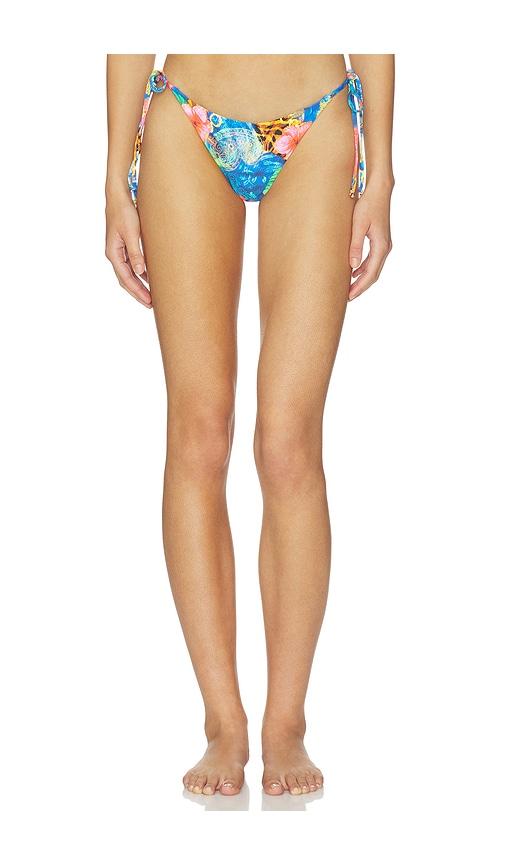 luli fama jungle reign reversible seamless ruched back in royal,yellow. - size l (also in xs, s, m)