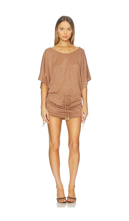 luli fama south beach dress in brown. - size s (also in xs)