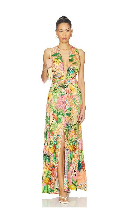 luli fama x revolve convertible maxi dress in pink,green. - size l (also in xs, s, m)