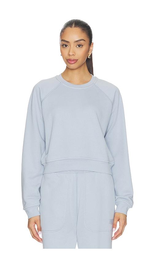 lunya silksweats lightweight reversible slim fit raglan sweatshirt in blue. - size m (also in xs, s, xl)