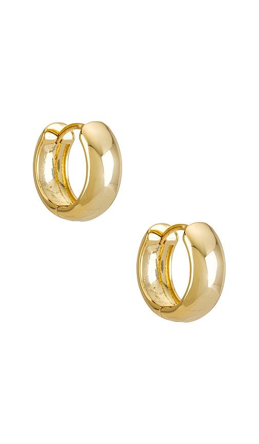luv aj monaco huggies in metallic gold.