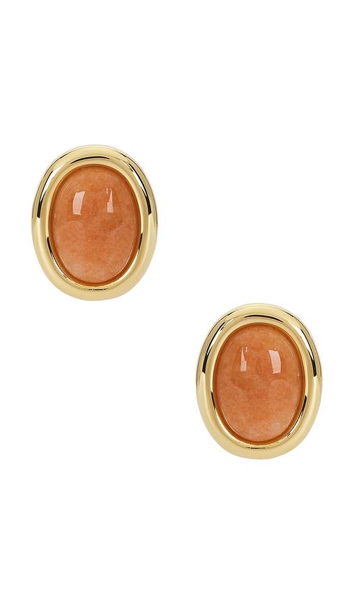 luv aj sunset stone studs in orange.