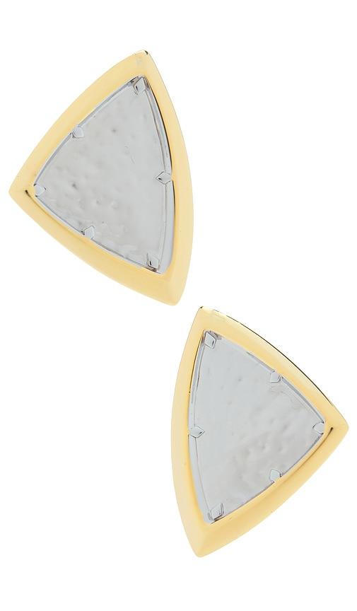 luv aj the bianco nero studs in metallic gold.