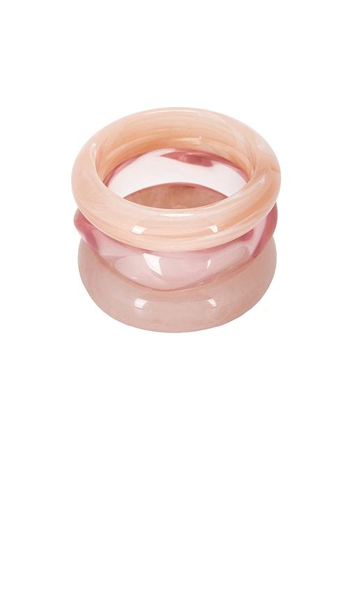 luv aj the formentera bangle set in pink.