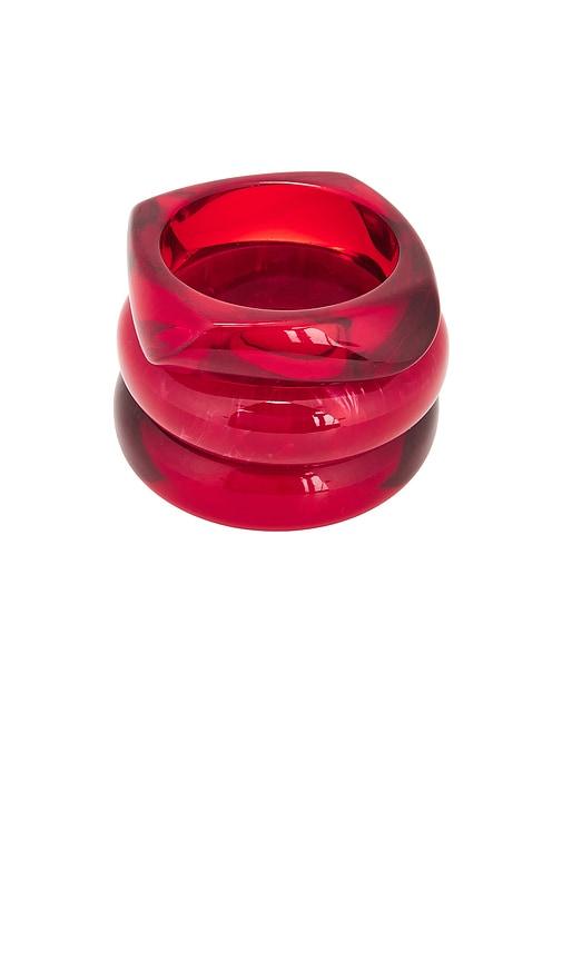 luv aj the formentera bangle set in red.