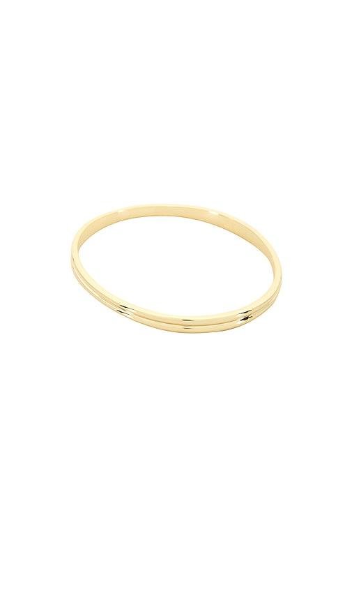 luv aj the mallorca upper arm bangle in metallic gold.
