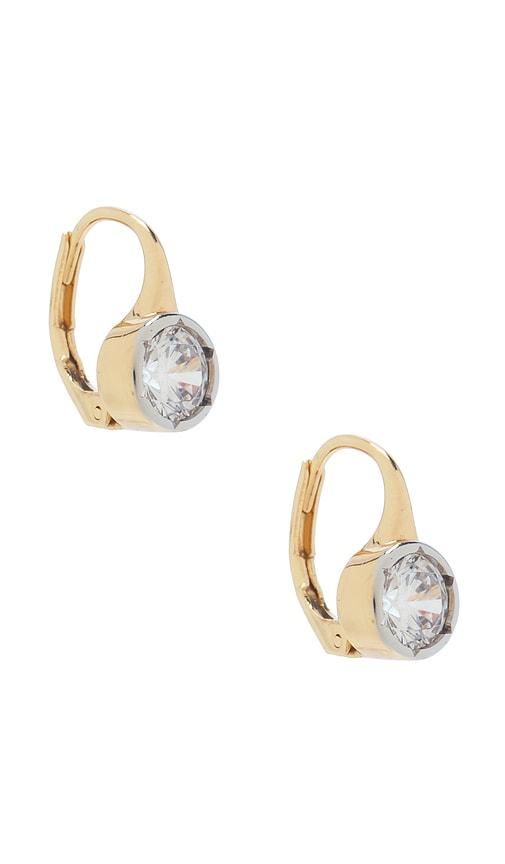 luv aj the marais hook earrings in metallic gold.