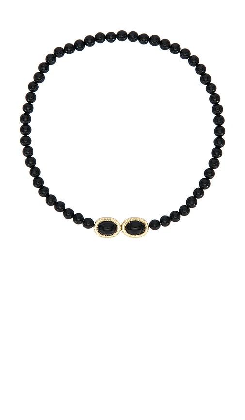 luv aj the midnight mesa beaded necklace in black.