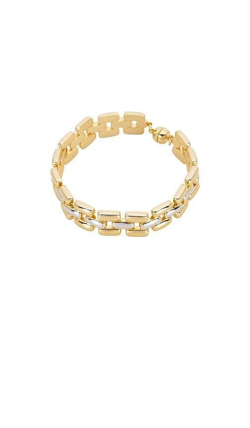 luv aj the noir link bracelet in metallic gold.