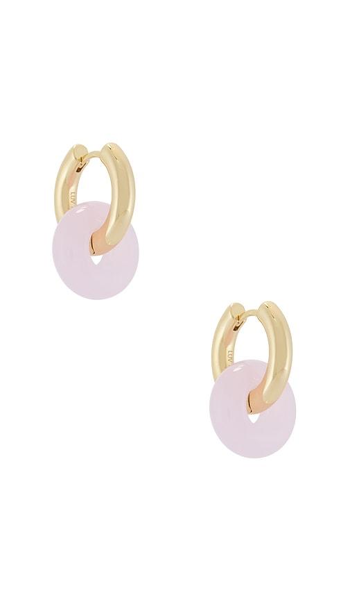 luv aj the rio washer hoops in pink.