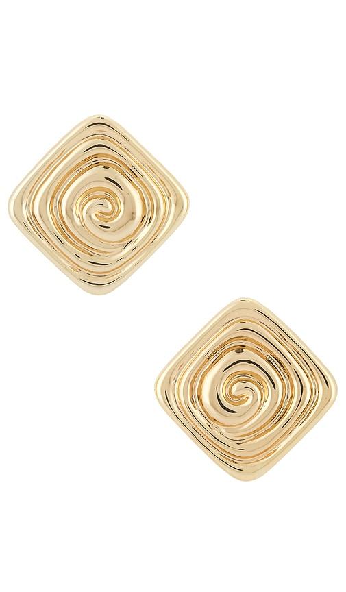 luv aj the seychelles studs in metallic gold.