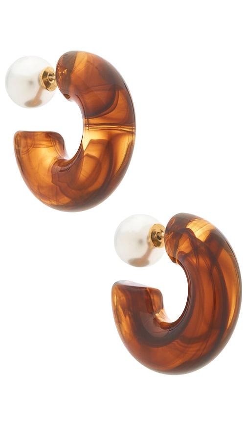 luv aj the tortoise noemi hoop earrings in brown.