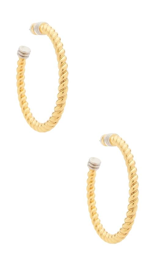 luv aj the xl sierra rope hoops eaarring in metallic gold.