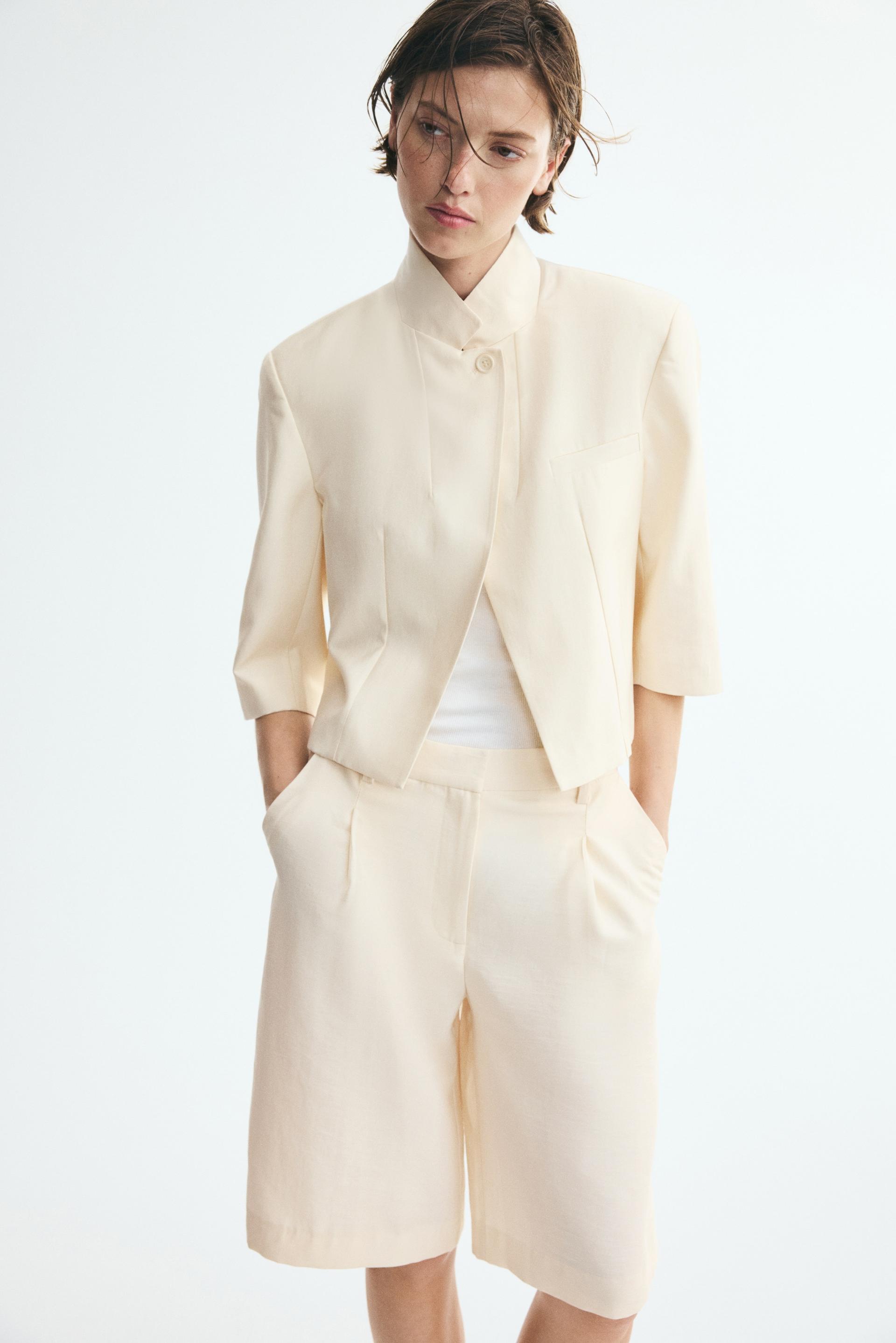 lyocell-blend jacket with elbow-length sleeves
