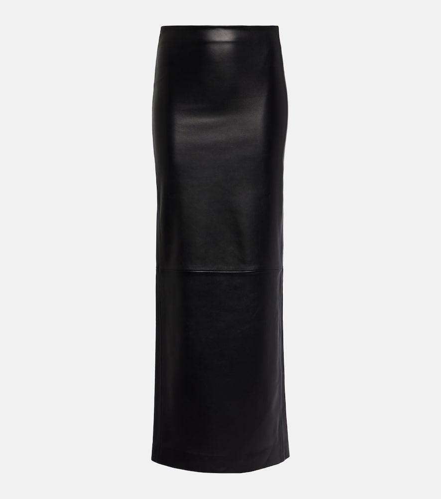 mônot low-rise leather maxi skirt