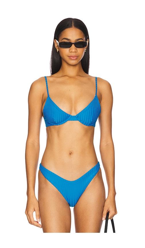 maaji dainty bikini top in blue. - size s (also in xs)