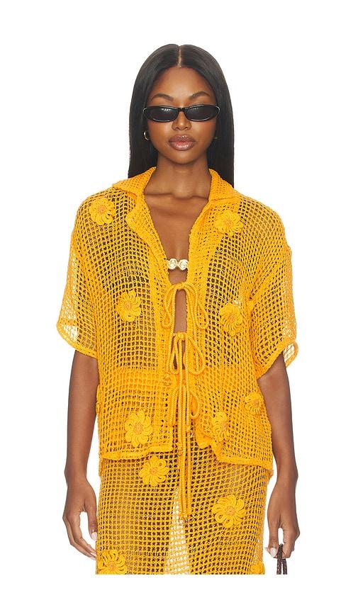 maaji golden blossom amarantta shirt in yellow. - size l (also in m, s)