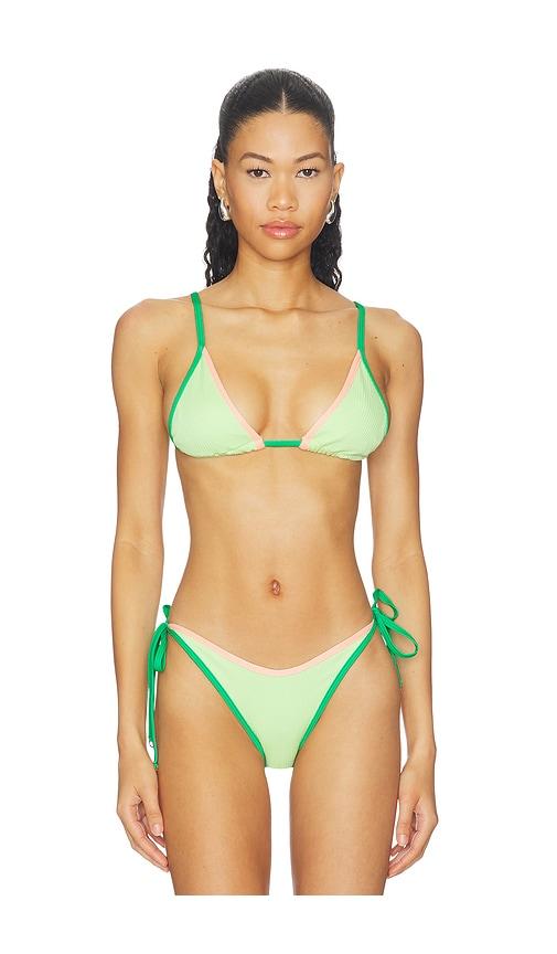 maaji green symphony ginger bikini top in green. - size l (also in m, s)