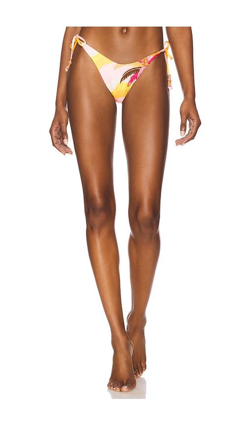 maaji paradiso waves splenium bikini bottom in pink. - size l (also in m)
