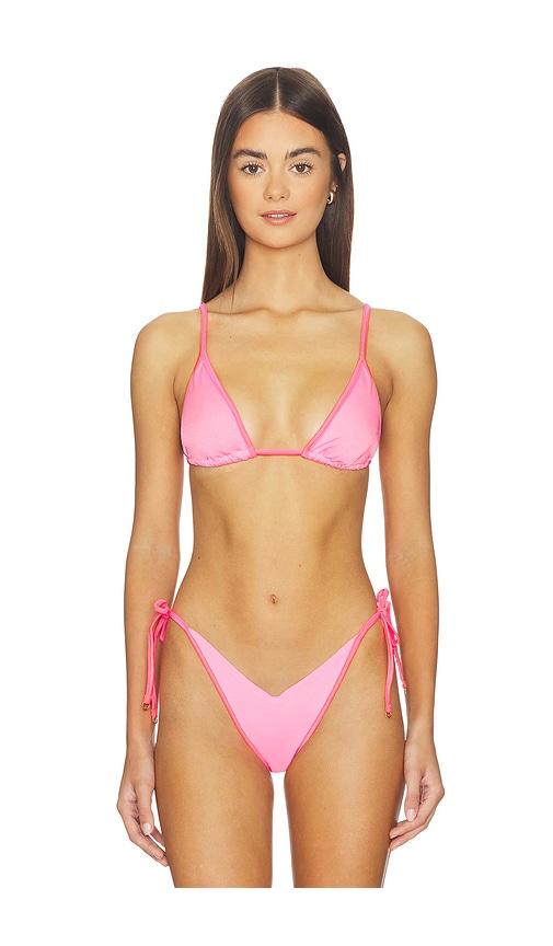 maaji taffy ginger triangle bikini top in pink. - size l (also in m)