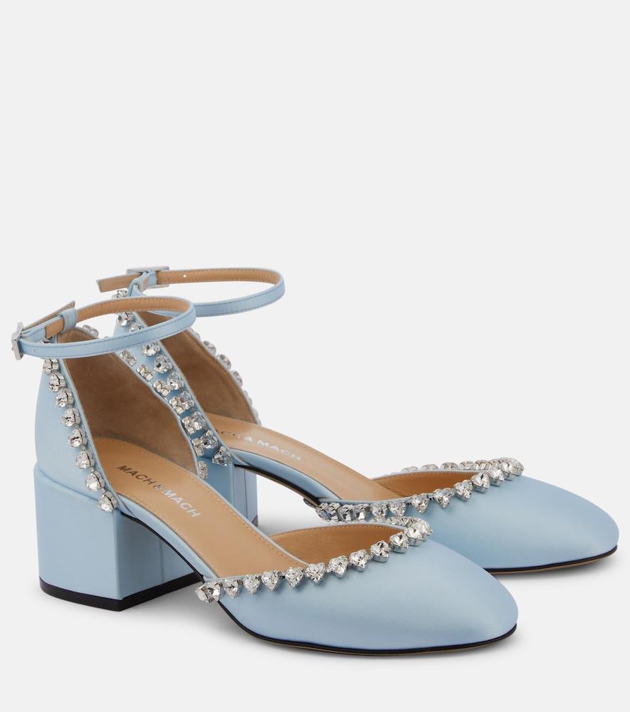 mach & mach audrey 55 embellished satin pumps