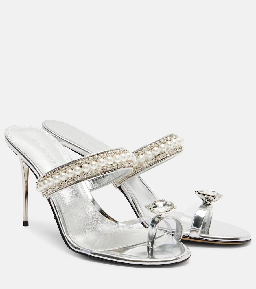 mach & mach diamond of elizabeth 95 leather mules